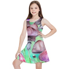 Historical Mushroom Forest Kids  Lightweight Sleeveless Dress by GardenOfOphir