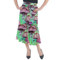 Historical Mushroom Forest Midi Mermaid Skirt by GardenOfOphir