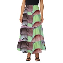 Historical Mushroom Forest Tiered Ruffle Maxi Skirt