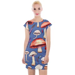 Nature s Own Wooden Mushroom Cap Sleeve Bodycon Dress by GardenOfOphir