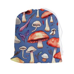 Nature s Own Wooden Mushroom Drawstring Pouch (2xl) by GardenOfOphir