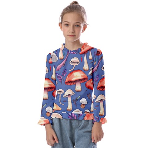 Nature s Own Wooden Mushroom Kids  Frill Detail Tee by GardenOfOphir