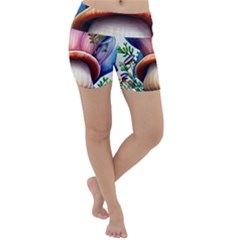 Forestcore Mushroom Lightweight Velour Yoga Shorts by GardenOfOphir