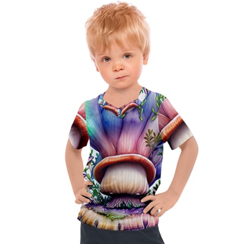 Forestcore Mushroom Kids  Sports Tee by GardenOfOphir