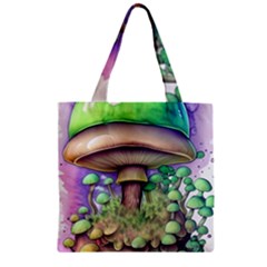 Farmcore Mushroom Zipper Grocery Tote Bag by GardenOfOphir