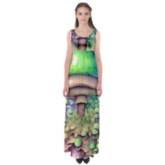 Farmcore Mushroom Empire Waist Maxi Dress by GardenOfOphir