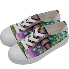 Farmcore Mushroom Kids  Low Top Canvas Sneakers by GardenOfOphir