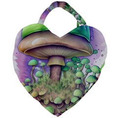 Farmcore Mushroom Giant Heart Shaped Tote by GardenOfOphir