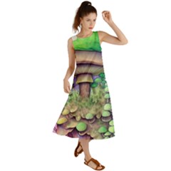 Farmcore Mushroom Summer Maxi Dress by GardenOfOphir