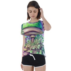 Farmcore Mushroom Short Sleeve Open Back Tee by GardenOfOphir