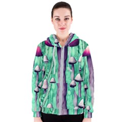 Witchy Mushroom Women s Zipper Hoodie by GardenOfOphir