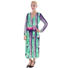 Witchy Mushroom Velvet Maxi Wrap Dress by GardenOfOphir