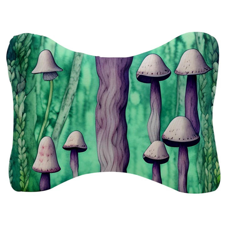 Witchy Mushroom Velour Seat Head Rest Cushion