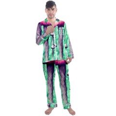 Witchy Mushroom Men s Long Sleeve Satin Pajamas Set by GardenOfOphir