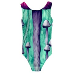 Witchy Mushroom Kids  Cut-out Back One Piece Swimsuit by GardenOfOphir