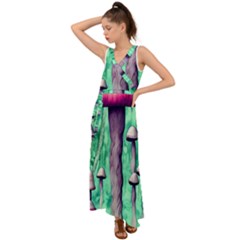 Witchy Mushroom V-neck Chiffon Maxi Dress by GardenOfOphir