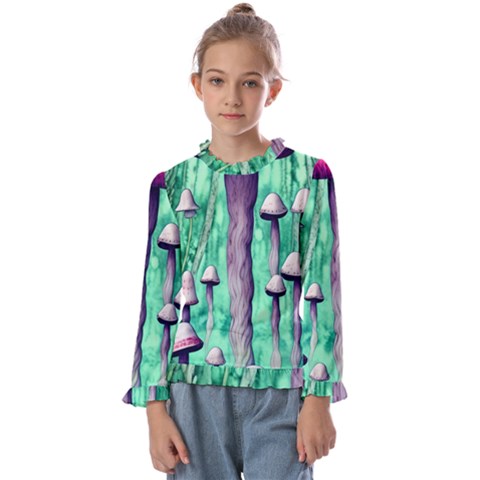 Witchy Mushroom Kids  Frill Detail Tee by GardenOfOphir