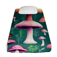 Tiny Historical Mushroom Fitted Sheet (single Size) by GardenOfOphir