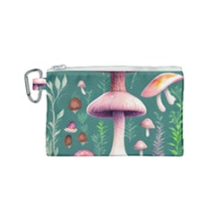 Tiny Historical Mushroom Canvas Cosmetic Bag (small) by GardenOfOphir