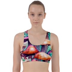 Witchy Mushrooms In The Woods Back Weave Sports Bra by GardenOfOphir