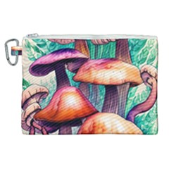 Witchy Mushrooms In The Woods Canvas Cosmetic Bag (xl) by GardenOfOphir