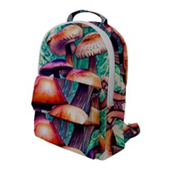 Witchy Mushrooms In The Woods Flap Pocket Backpack (large) by GardenOfOphir