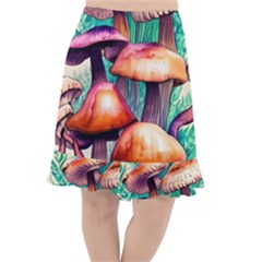 Witchy Mushrooms In The Woods Fishtail Chiffon Skirt by GardenOfOphir