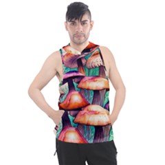 Witchy Mushrooms In The Woods Men s Sleeveless Hoodie by GardenOfOphir