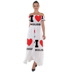 I Love Melissa Off Shoulder Open Front Chiffon Dress