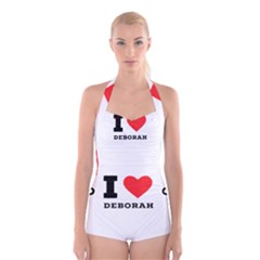 I Love Deborah Boyleg Halter Swimsuit  by ilovewhateva