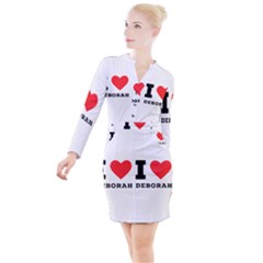 I Love Deborah Button Long Sleeve Dress