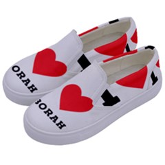 I Love Deborah Kids  Canvas Slip Ons by ilovewhateva