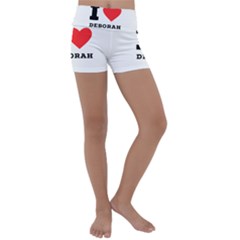 I Love Deborah Kids  Lightweight Velour Yoga Shorts by ilovewhateva