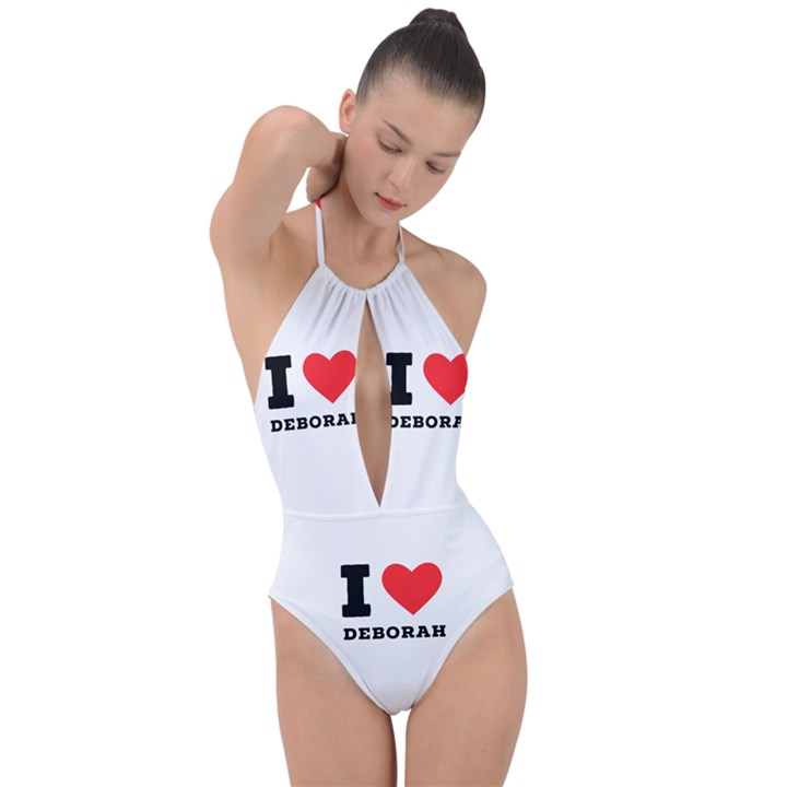 I love deborah Plunge Cut Halter Swimsuit