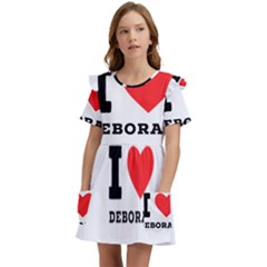 I Love Deborah Kids  Frilly Sleeves Pocket Dress by ilovewhateva