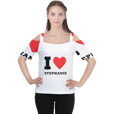 I Love Stephanie Cutout Shoulder Tee by ilovewhateva