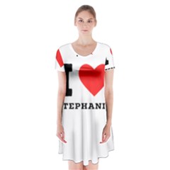 I Love Stephanie Short Sleeve V-neck Flare Dress by ilovewhateva