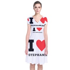 I Love Stephanie Short Sleeve Front Wrap Dress by ilovewhateva