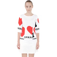 I Love Stephanie Quarter Sleeve Pocket Dress by ilovewhateva