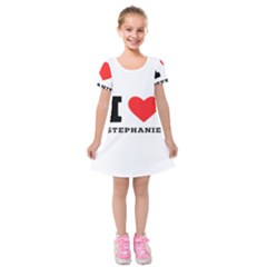 I Love Stephanie Kids  Short Sleeve Velvet Dress by ilovewhateva