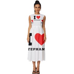 I Love Stephanie Sleeveless Round Neck Midi Dress by ilovewhateva