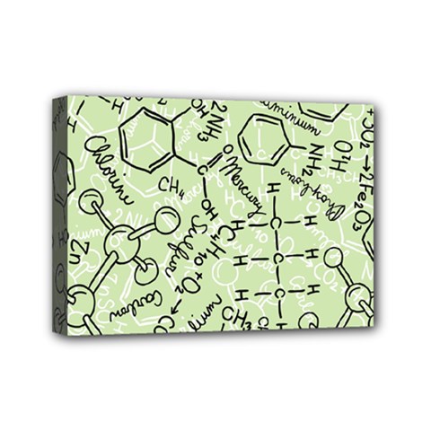 Multicolored Chemical Bond Illustration Chemistry Formula Science Mini Canvas 7  X 5  (stretched) by Jancukart