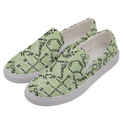 Multicolored Chemical Bond Illustration Chemistry Formula Science Men s Canvas Slip Ons by Jancukart