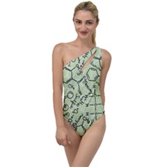 Multicolored Chemical Bond Illustration Chemistry Formula Science To One Side Swimsuit