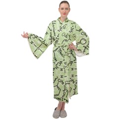 Multicolored Chemical Bond Illustration Chemistry Formula Science Maxi Velvet Kimono