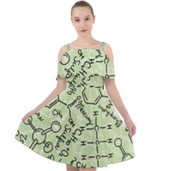 Multicolored Chemical Bond Illustration Chemistry Formula Science Cut Out Shoulders Chiffon Dress by Jancukart