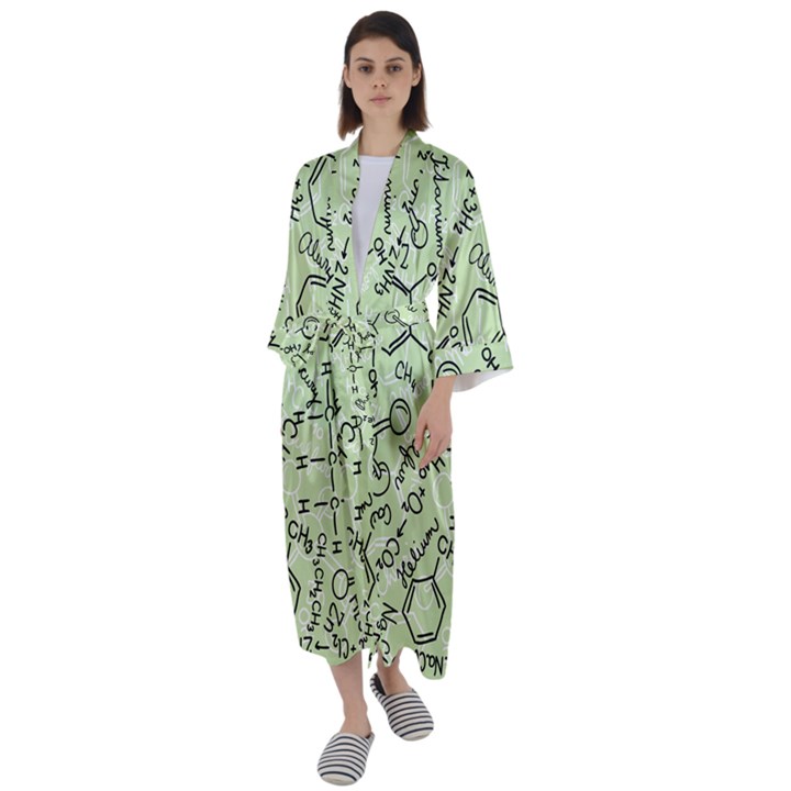 Multicolored Chemical Bond Illustration Chemistry Formula Science Maxi Satin Kimono