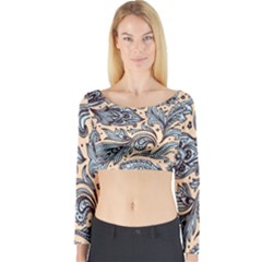 Texture Ornament Paisley Long Sleeve Crop Top