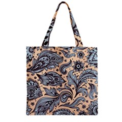 Texture Ornament Paisley Zipper Grocery Tote Bag