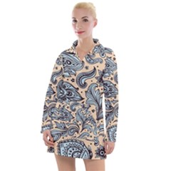 Texture Ornament Paisley Women s Long Sleeve Casual Dress